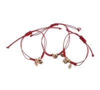 VANZACK 3pezzi Braccialetto Rosso Intrecciato a Mano con Ciondolo Bue in Accessori da Polso Bracciale di Corda Rosso per Festa di Stagione Stile Casuale