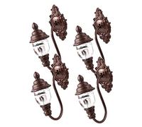 VANZACK 4 Miniature Wall Lamp in Antique With Warm Light Tiny Doll House Lights For DIY Table And Miniature Scene Decoration