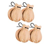 VANZACK 4 Paia Nacchere in Legno per Dita Strumenti Musicali a Percussione per Adulti e Adolescenti Bordi Lisci per Sviluppare Talento Musicale e Ritmo