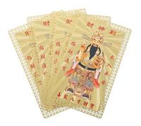 VANZACK 4 pezzi Carte Feng Shui in Rame Cai Shen per Telefono Portafortuna Portatile Decorazione per Ricchezza e Prosperità Simboli Cinesi per Successo e Fortuna