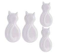 VANZACK 4 pezzi Ganci da Parete Forma di Coda di Gatto Appendini Cartoon Adesivi per Camera Bagno Cucina e Ingresso per Cappelli Chiavi e Asciugamani Plastica Resistente Bianco