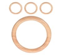 VANZACK 4 Pezzi Manici per Borsa Rotondi in Legno Beige, Resistenti e Naturali, per Borse macramè e Clutch, per Varie Occasioni e Creazioni Artigianali