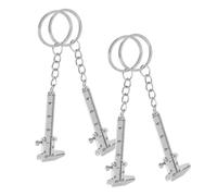 VANZACK 4 pezzi Portachiavi Metro Vernier Mini in Acciaio Inossidabile Strumento di Misura Precisione Portatile e Stile Argento per Gioielli e Piccole Parti