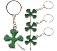 VANZACK 4 Pezzi Portachiavi Portafortuna Quattro Foglie in Metallo Charm Creativo e Resistente per Borsa Chiavi e Decorazioni Regalo per San Patrizio e Occasioni Speciali