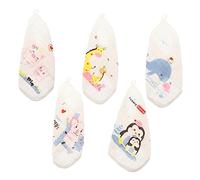 VANZACK 5 Pezzi Asciugamani Viso in Cotone Mussole per Ragazzo Ragazza e Ragazzo Ragazza, Morbidi Sei Strati, Facili da Pulire e Asciugare, per Asilo e Pasti Sporchi