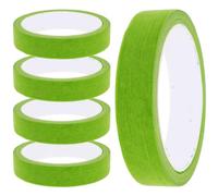 VANZACK 5 Pezzi Nastro Adesivo per Verniciatura Verde 2cm X 20m | Carta, Facile da Usare e Riposizionabile, Buon Coprente, Si Strappa Facilmente per Aula e Garage