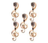 VANZACK 5 Pezzi Spilla Vintage Microfono Oro in Lega Nota Musicale, Accessorio Versatile e Compatto per Amanti della Musica e Appassionati di Moda, per Feste e Uso Quotidiano