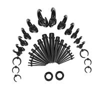 VANZACK 50 Pezzi Ear Gauge Acrilico Kit per Allungamento Orecchie con Design Corno Resistente e Sicuro per Accessorio per Decorazione Auricolare