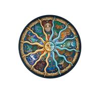 VANZACK 500 Puzzle Rotondo di per Adulti Segni Zodiacali Gioco Educativo Colorato e Taglio Preciso Materiale Resistente e Durevole per Divertimento e Relax