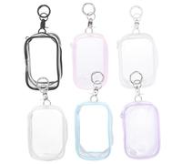 VANZACK 6 Pezzi Bustina Trasparente con Zip e Portachiavi per Bambole e Collezionabili Custodia Protettiva Rettangolare per Giocattoli Mini Borsa Portatile per Viaggio e Esposizione