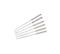 VANZACK 6 pezzi Forchette da Fonduta in Acciaio Resistente con Manico Anticalore Forchettine per Dessert Formaggio Cioccolato e Arrostire Marshmallow per Feste e Picnic Colore Casuale