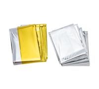 VANZACK 6pezzi Coperta Termica Isolante Da Campeggio Coperta Portatile Per Esterni Utilizzabile Come Pellicola Riflettente Per Segnali o Poncho in Pioggia Riduce Calore in Auto Salva Vita