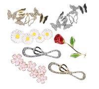 VANZACK 7 Fermagli per Lacci delle Scarpe Fiore Margherita Fiore di Ciliegio Rosa Oro e Platino per Lacci di Scarpe