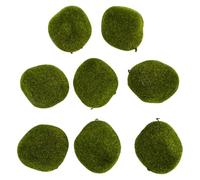 VANZACK 8 Pezzi Pietre Decorative in Finta Muschio Verde per Giardino e Bonsai, Rocce Artificiali Realisticamente Dettagliate in Schiuma e Fiore Sintetico per Uso Lungo Termine