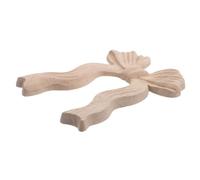 VANZACK Applique in Legno Intagliato ad Angolo Fiocco Cavo 9x11,5 Cm per Decorazione Mobili e Restauro Caminetti, Applique Fai da Te per Arredamento Casa e Eventi