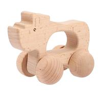 VANZACK Auto in Legno con Inerzia per Ragazzo Carro Spingi Animale Montessori Sicuro e Leggero per Sviluppo Motricità Fine e Coordinazione Occhio Mano