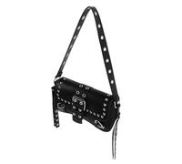 VANZACK Borsa Sottobraccio Borchie, Borsa Tracolla Punk Retrò in Pu e Nylon, Nera, Stile Vintage, Mani Libere, per Lavoro e Shopping, Donna