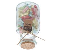 VANZACK Bottiglia Decorativa Capsule Trasparenti 100 Pezzi Barattoli di Vetro a Forma di Cuore Coperchio per Messaggi D’Amore e Desideri Regalo Romantico per Anniversario e Festa degli