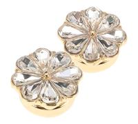 VANZACK Bottoni di Cristallo a Forma di Fiore Set 2 Pezzi, Accessori da Smoking Uomo, Bottoni Scintillanti per Camicia da Matrimonio e Abiti Formali