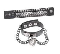 VANZACK Bracciale con Borchie e Ciondolo Punk per Accessorio per Outfit Goth e Speciali