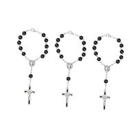 VANZACK Bracciale Rosario 3 Pezzi Braccialetto Croce Piccolo Rosario Perline Da Preghiera Braccialetto Con Perline Rotonde Catena Da Polso Di Gesù Braccialetto Di Gesù Braccialetto