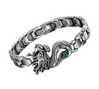 VANZACK Bracciale Uomo Dragone in Acciaio Resistente e Antisbiadimento Accessorio Moda Anno del Drago per Occasione Quotidiana e Festiva Idea Regalo Unisex