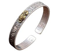 VANZACK Braccialetto Religioso Aperto da Uomo Design Sutra del Cuore, Bracciale Regolabile in Materiale Resistente, Decorazione da Polso per Uso Quotidiano e Occasioni Speciali