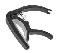VANZACK Capotasto Chitarra Acustica ed Elettrica Nero Capo con Molla per Ukulele e Folk Guitar Accessorio Musicale con Tensione Elastico Ottimale per Accordatura Precisa e Prestazioni