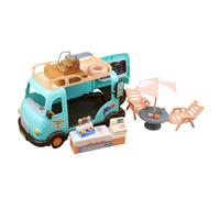 VANZACK Carretto Gelati Mini per Casa delle Bambole con Sedia e Ombrellone | Plastica, Accessori Alimentari Realistici, Gioco Creativo, Decorazione Fai, Uso Esterno