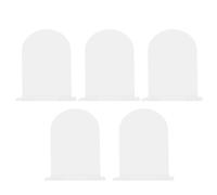 VANZACK Cartelli in Acrilico Vuoti per Matrimoni 5 Pezzi Base Doppia a Forma di Mezza 12,7x17,8 Cm Spessore 2mm Segnaposto da Tavolo Trasparente Riutilizzabile per Eventi e Feste