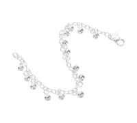 VANZACK Cavigliera da Donna Placcata Argento con Campanelli Tintinnanti, Bracciale Regolabile Leggero per Spiaggia e Danza del Ventre, Gioiello Estivo Delicato e Sonoro