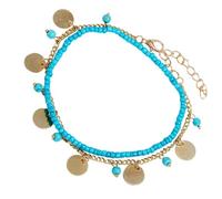 VANZACK Cavigliera Estiva da Spiaggia Dorata per Donna, Catena alla Caviglia Elegante Pendente di Perline, Ornamento Leggero e Delicato per Piedi, Gioielli Decorativi per Feste e Uso