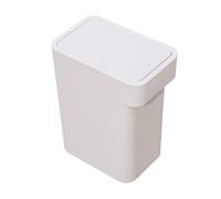 VANZACK Cestino per Rifiuti Plastica Pressione Bianco Contenitore per Immondizia Casa Bidone Compatto per Cucina e Camera Facile da Pulire e Utilizzare