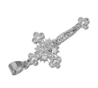VANZACK Ciondolo A Forma Di Croce Antica Per Creazioni Artigianali: Ciondolo A Forma Di Croce Gotica Con Strass Scintillanti - Forniture Per La Creazione Di Gioielli Religiosi, Per Rosari