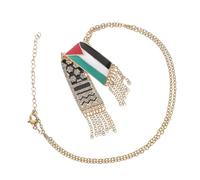 VANZACK Collana Ciondolo a Sciarpa Palestinese Inossidabile Unisex Accessorio Significativo per Speciali e Celebrazioni Culturali