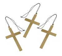 VANZACK Collana Uomo Crocifisso in Plastica Oro 3 Pezzi, Design Clericale Raffinato e Costruzione Robusta, Accessorio per Sermoni e Funzioni Religiose