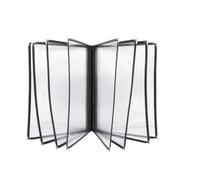 VANZACK Copertina Protettiva Custodia Trasparente e Resistente per Menu in Pvc Nero A4 per Ristoranti e Bar, per Coffee Shops e Ristoranti Western