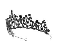 VANZACK Crown Della Regina Principessa Diadema Nuziale Di Strass Accessori Per Matrimoni Tiara Di Rinestone Di Balletto Corone Da Spettacolo Piccola Tiara Da Donna Black Lega