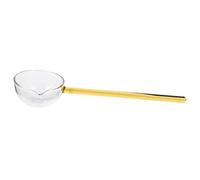 VANZACK Cucchiaio in Vetro Trasparente per Colazione e Dessert Design Monopezzo Ergonomico con Manico Giallo Cucchiaio per Sciroppo Zuppa Gelato e Porridge Sicuro e Facile da Pulire