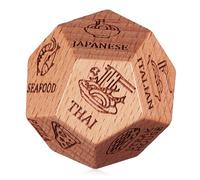 VANZACK Dadi in Legno per la Decisione del Pasto Cibo Cena Accessorio per Piccolo Multifunzionale per Regali di Compleanno Decorazione Casa Sensazione Liscia e Confortevole