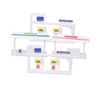 VANZACK DIY Pensilina Autobus e Stazione Servizio in Abs Materiale per Tavolo da Sabbia Educativo per Camera e Ufficio Stimola Creatività e Osservazione