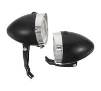 VANZACK Faro Anteriore Retrò per Bicicletta con 3 LED e Supporto Forcella Luci Vintage per Bici da Città Gruppo Faro Girevole per Guida Notturna e Sicurezza Set da 2 Pezzi