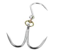 VANZACK Ganci per Carne Doppi in Acciaio Inox Resistente per Macelleria e Cucina Domestica, Adatti per Appendere Carne e Wurstel Pesanti, Colore Argento