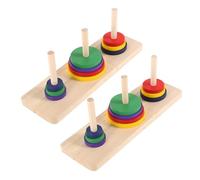 VANZACK Gioco Da Tavolo Torre Di Legno Di Hanoi 2 Pezzi Puzzle Intellettuale Creativo Per Ragazzo Ragazza Dai 6 Anni Superficie Liscia Sicura e Durevole Per