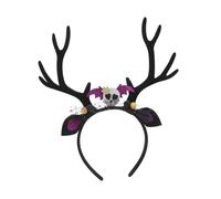 VANZACK Halloween Cerchietto Donna Teschio e Corna Costume Cosplay Leggero e Riutilizzabile per Feste e Mascherate
