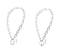 VANZACK in Metallo Catena Spessa 2 a Forma di Cuore e, Punk Hip- Semplice e Lucido un Look Individuale