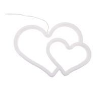 VANZACK Insegna Luminosa al Neon a Forma di Cuore USB Luce Notturna a LED Doppio Cuore per Decorazioni di San Giusto Matrimoni e Anniversari Lampada da Tavolo e Parete per Ambienti