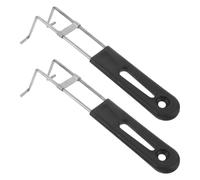 VANZACK Manico di Ricambio in Acciaio Inox 10 Pollici per Cestello Friggitrice e Padella, Set 2 Pezzi Ergonomico Antiscottatura per Maniglia Cestello ad Anello Uova, Sostituzione