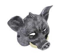 VANZACK Maschera Cinghiale Nera per Halloween e Cosplay Accessorio Costume Animale Pauroso Prop Fotografico Dettagliato e Resistente per Feste e Party