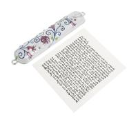 VANZACK Mezuzah per Porta Ebraica Dipinta a Mano con Custodia in Metallo Resistente, Rotolo Kosher Incluso, Decorazione Tradizionale per Inaugurazione Casa e FESTIVITÀ Religiose